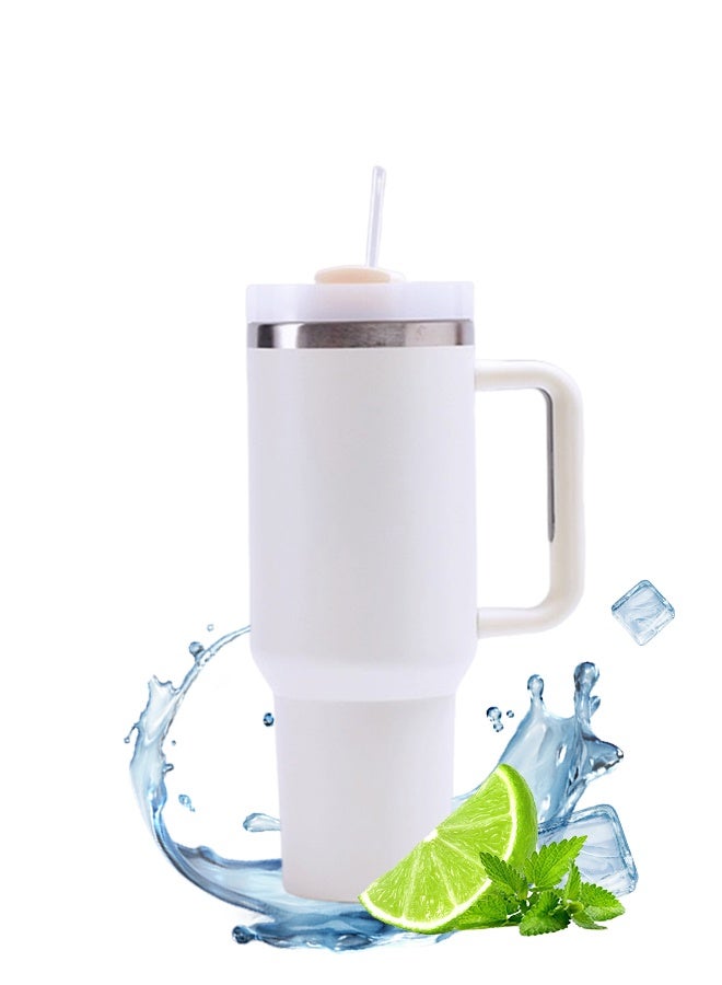 40oz Stainless Steel Vacuum Insulated Tumbler with Lid and Straw for Water, Iced Tea or Coffee, Smoothie and More 40 OZ - Image 2