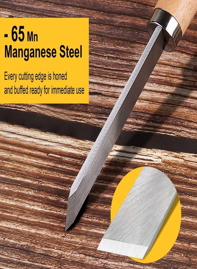 Hanpex 8 Piece Heavy Duty Wood Turning Chisel Set, Lathe Chisel Cutting Tools, (3) Gouge (1) Round Nose (1) Spear Point (2) Skew and (1) Parting Tools for Beginner to Professional - Image 4