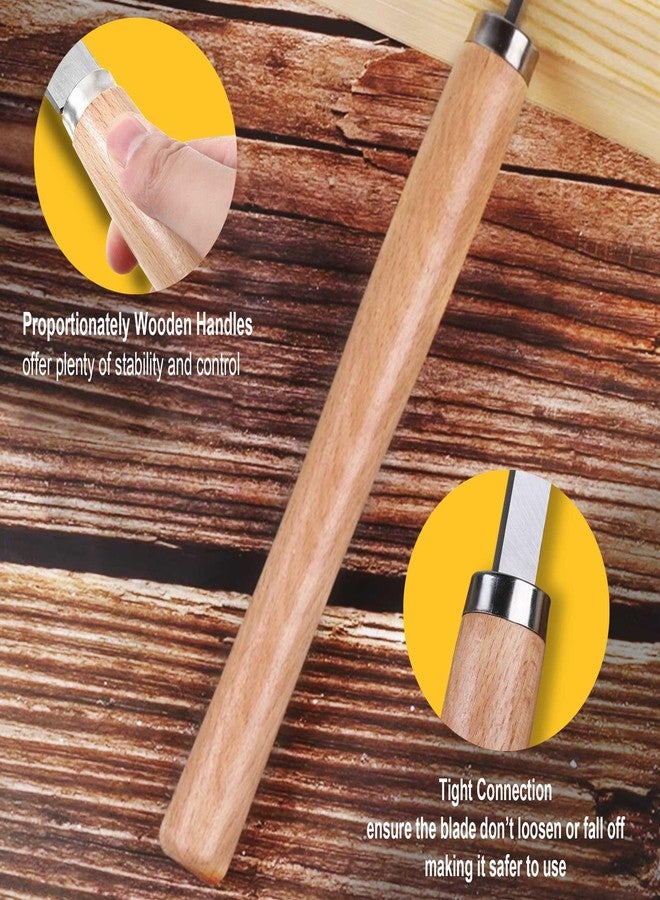 Hanpex 8 Piece Heavy Duty Wood Turning Chisel Set, Lathe Chisel Cutting Tools, (3) Gouge (1) Round Nose (1) Spear Point (2) Skew and (1) Parting Tools for Beginner to Professional - Image 5