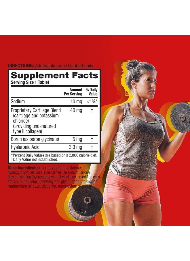 Ultra Triple Action Joint Support Supplement - Type Ii Collagen Boron & Hyaluronic Acid - Supports Joint Comfort, Cartilage & Bones In 1 Tiny Pill Per Day, 64 Tablets (64 Servings)