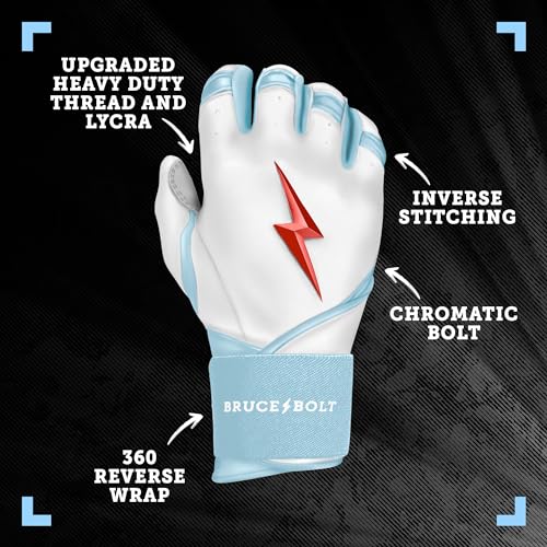 BRUCE BOLT Signature Series Long Cuff Batting Gloves Ian Happ Edition Happ White Medium - Image 3