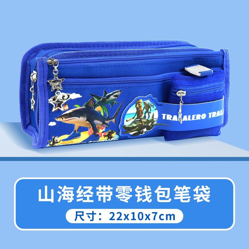American Ai Shan Hai Jing Pencil Case Coin Purse Anime Stationery Box Multifunctional Shan Hai Jing Pencil Case Large Capacity Boy - Image 1