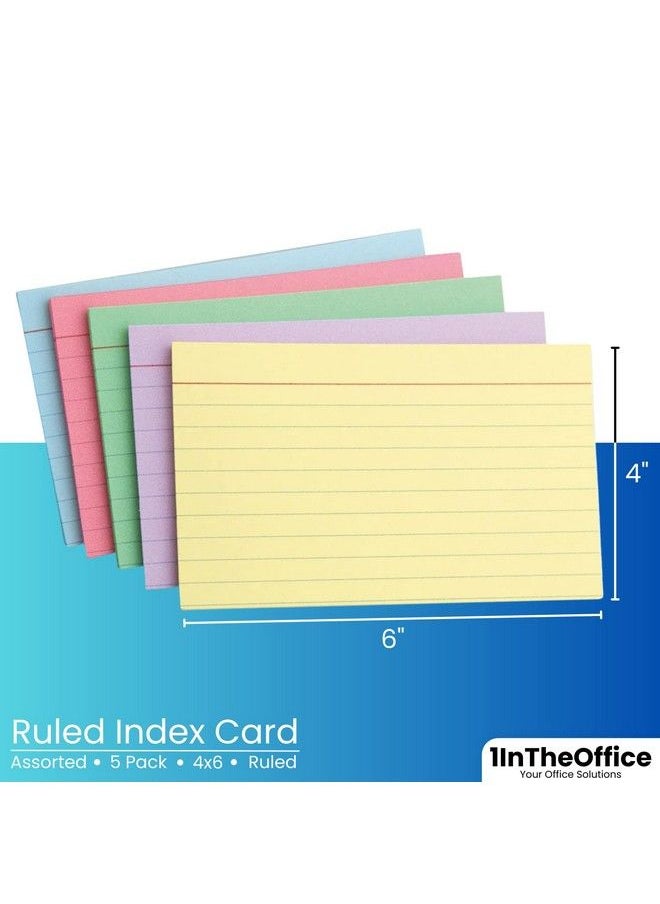 1InTheOffice Index Cards 4X6 Ruled Colored Assorted 200 Pack  - Image 4