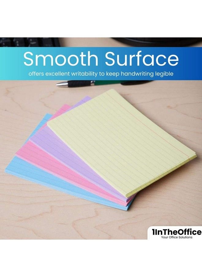 1InTheOffice Index Cards 4X6 Ruled Colored Assorted 200 Pack  - Image 5