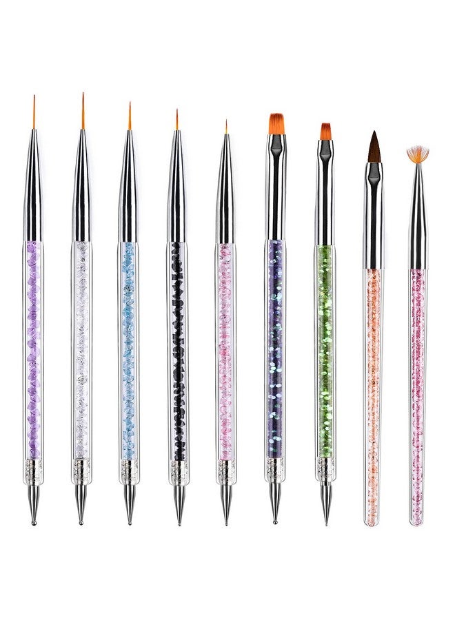 TOCOLES Nail Art Brushes 9Pcs Nail Brushes For Nail Art With Nail Liner Brush And Nail Dotting Pens For Home Use And Professional Nail Salon - Image 1