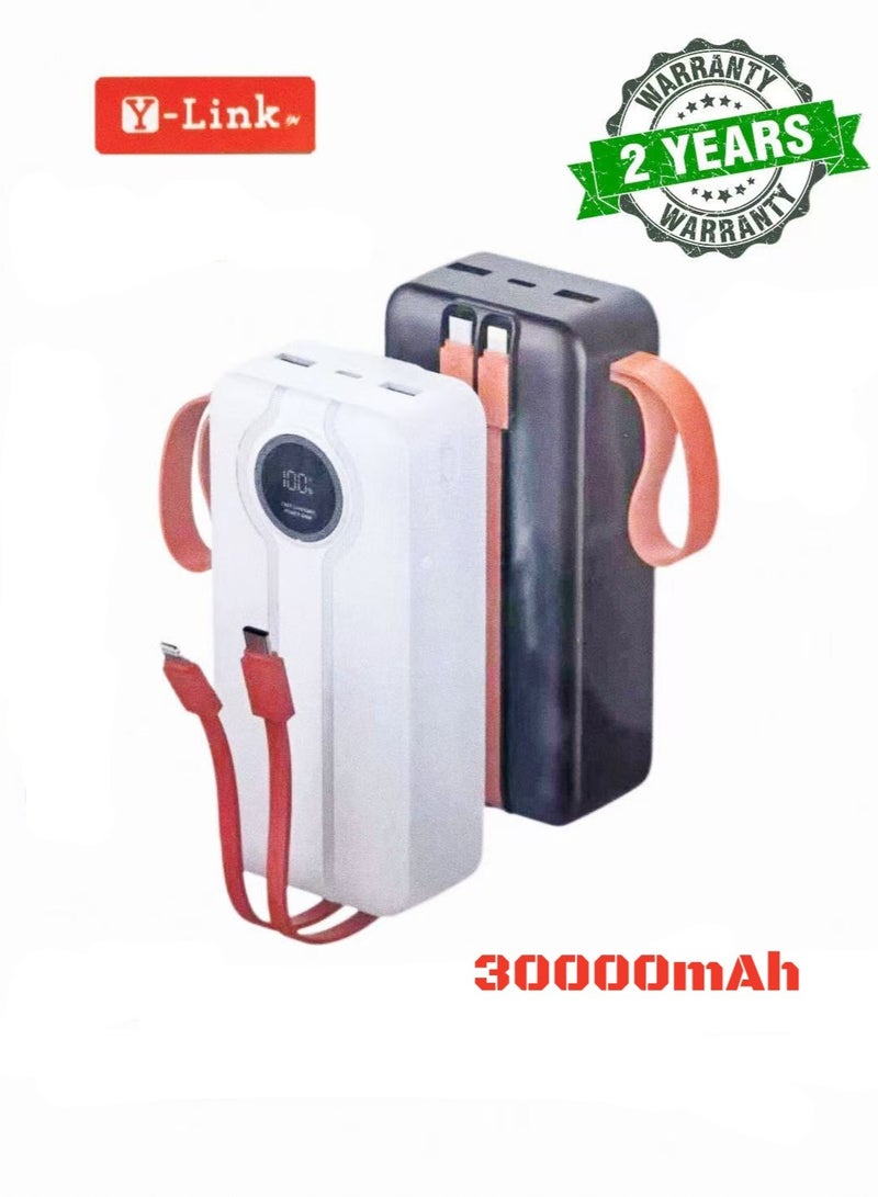 يلينكين Y-Link PC-50 أسود 30000mAh بنك طاقة الشحن السريع. 22.5W SCP + 20W PD بروتوكول مزدوج مدمج مزدوج خط شاشة LCD شاحن محمول لأجهزة متعددة - Image 3