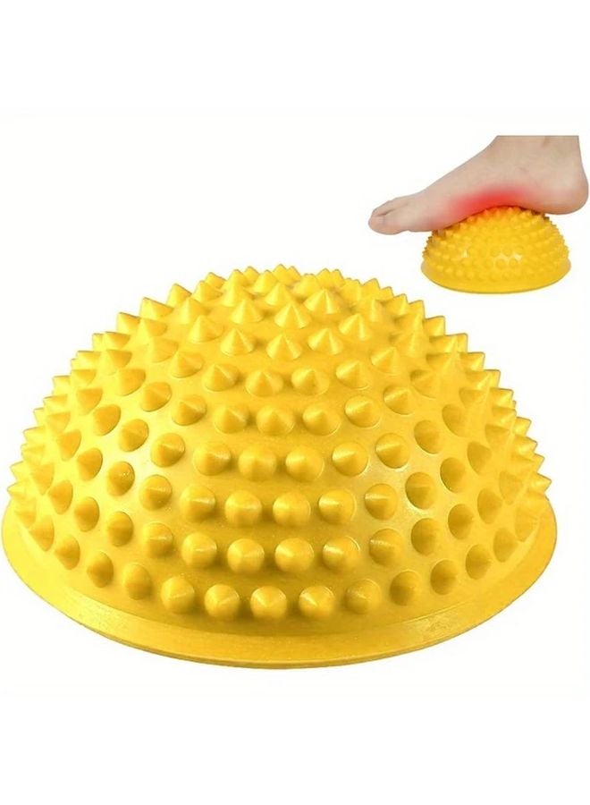 Yellow Hedgehog Balance Pods 3pcs Inflatable PVC Half Spheres for Yoga Training Foot Massage Home Gym - Image 1