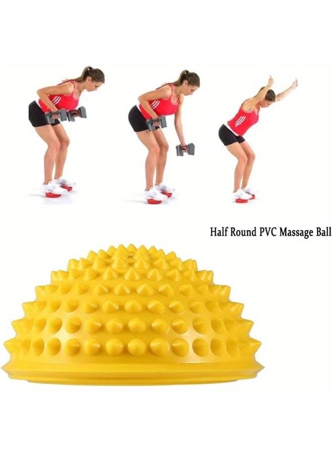 Yellow Hedgehog Balance Pods 3pcs Inflatable PVC Half Spheres for Yoga Training Foot Massage Home Gym - Image 5
