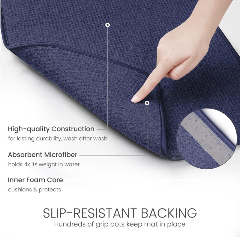 Bellemain XXL Dish Mat Microfiber Dish Drying Mat, Super absorbent (Navy, 17" x 24") - Image 4