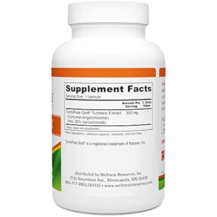 Wellness Resources Turmeric Gold Caps with TurmiPure Turmeric Extract - 90 Servings - Highest Curcuminoid Bioavailability - Non-GMO, Vegan, Gluten-Free Turmeric Supplement … - Image 2