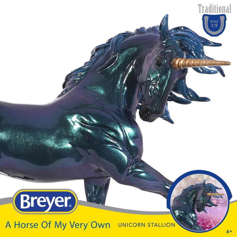 Breyer Horses Traditional Series Neptune Unicorn Stallion | Unicorn Toy Model | 13" x 9" | 1:9 Scale | Model #B-TR-10013 - Image 2