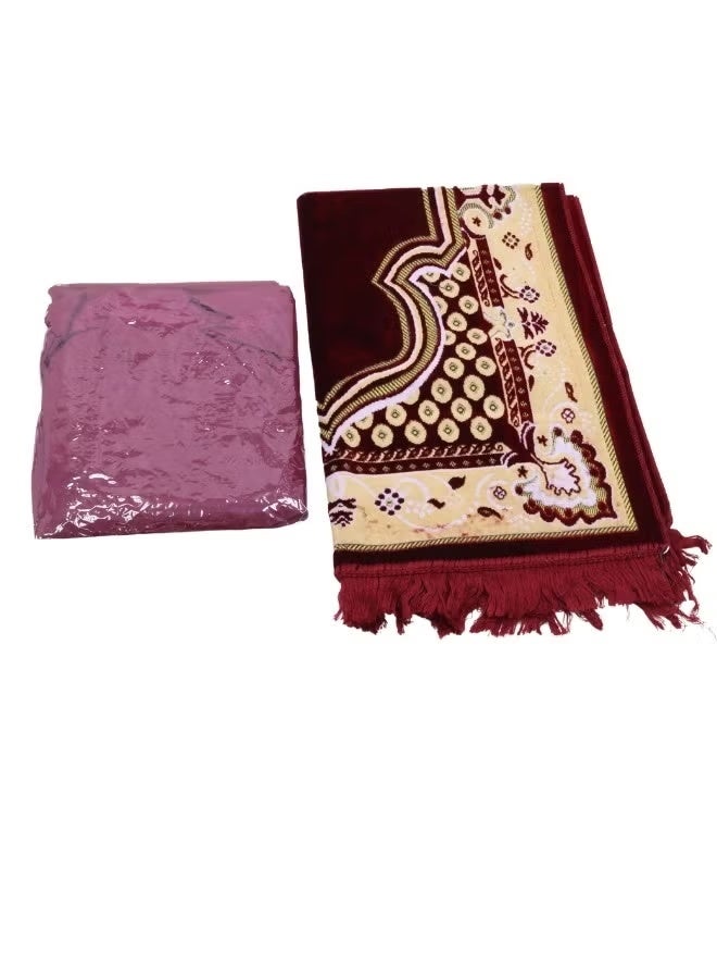 Smart 2030 Turkish quilted prayer rug with jalal in embossed quilted Islamic graphic design/prayer sheet 110*70 cm, jalal size 250*200 cm - Image 2