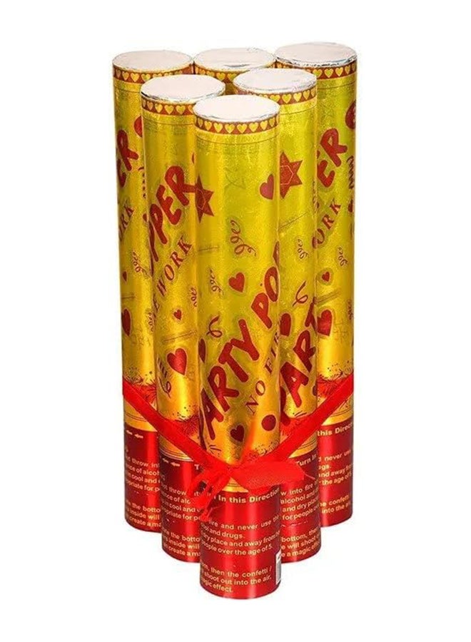 6-Pack of 40cm Party Poppers with Colorful Confetti - Add Fun and Excitement to Your Celebrations Wedding, Parties, Graduation!  - Image 1