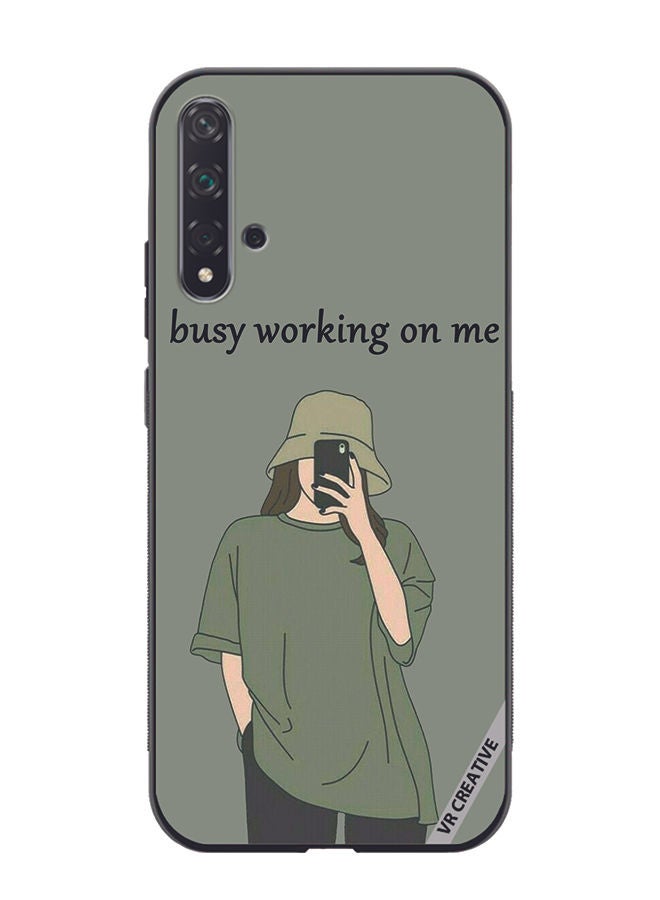 VR CREATIVE Protective Case Cover For Huawei Nova 5T Busy Working On Me Design Multicolour - Image 1