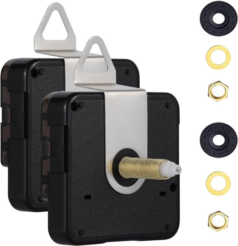 EMOON 2-Pack Quartz Clock Movement Replacement, Battery Operated Silent Clock Mechanism Kit for DIY Wall Clock Repair & Custom Clocks, Total Shaft Length 32mm*2 - Image 1