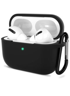 MIGOFAST Compatible with AirPods Pro 2nd Generation Case Cover Protective Silicone Skin Accessories with Keychain for Women Men for Apple AirPods Pro Gen 2 2022 Front LED Visible Black  - Image 1