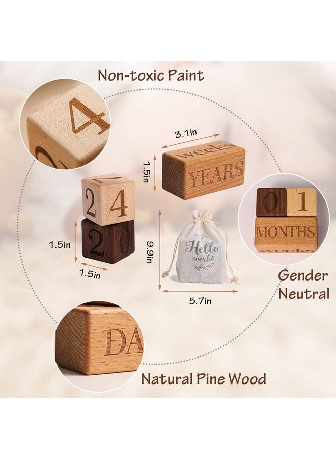 Promise Babe Milestone Blocks Set of 3, Baby Age Blocks for Monthly, Milestone Wooden Photo Props Set Perfect for Baby Shower and Keepsake (Blocks Style) - Image 2