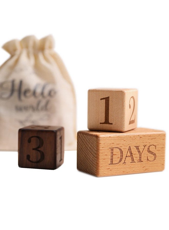 Promise Babe Milestone Blocks Set of 3, Baby Age Blocks for Monthly, Milestone Wooden Photo Props Set Perfect for Baby Shower and Keepsake (Blocks Style) - Image 1