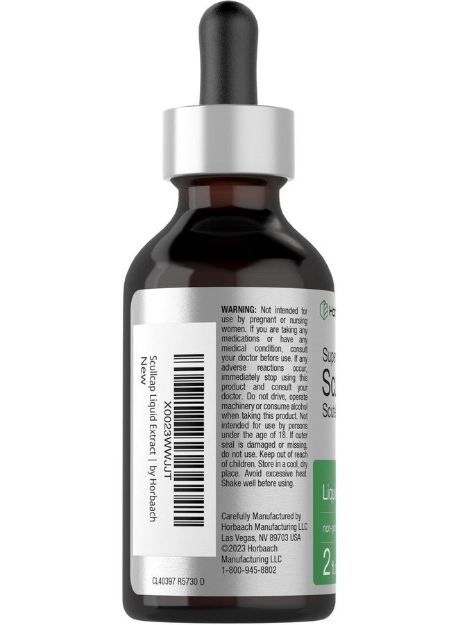 Horbäach Scullcap Herb Liquid Extract | 2 fl oz Tincture | Super Concentrated | Alcohol Free, Vegetarian, Non-GMO, Gluten Free Skullcap Supplement - Image 3