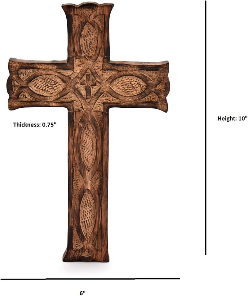 NIRMAN Handmade Wooden Wall Cross Church Home Room Décor - Image 4