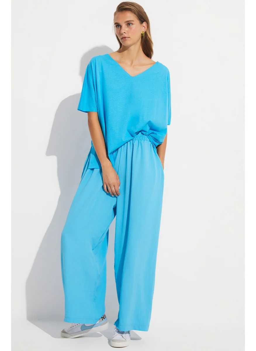 JUNE Loose Cut Elastic Waist Trousers
