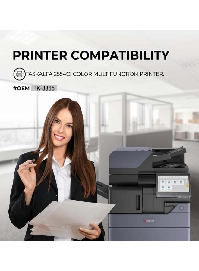 كيوسيرا Original Kyocera TK-8365 Black ,cyan,Yellow,Magenta Toner Cartridge For Kalfa 2554ci Compatible, Black | Full  set - Image 2