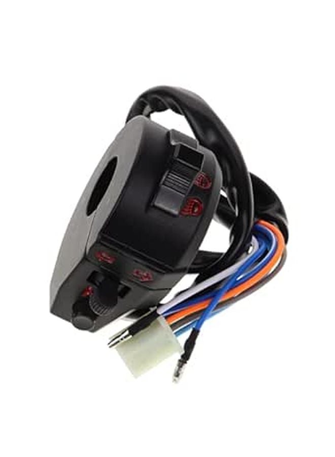 Universal Motorcycle Handlebar Switch Turn Signal Horn Light Control Black - Image 1