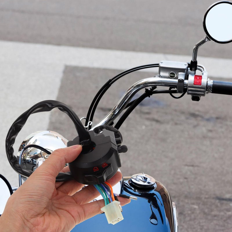 Universal Motorcycle Handlebar Switch Turn Signal Horn Light Control Black - Image 5