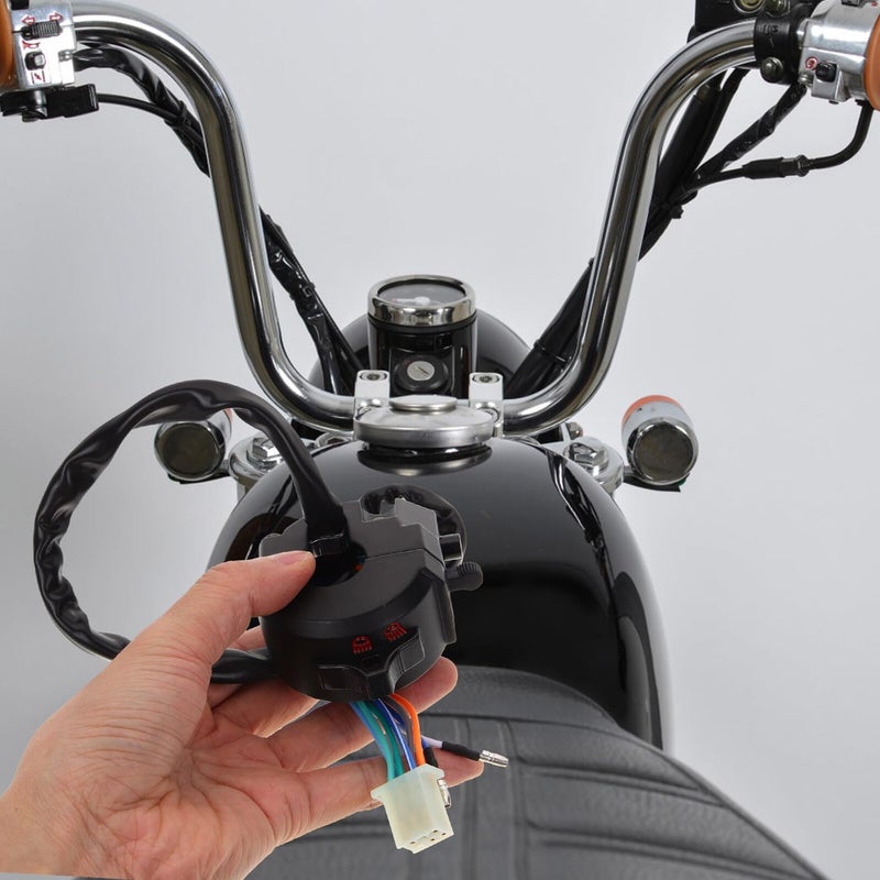 Universal Motorcycle Handlebar Switch Turn Signal Horn Light Control Black - Image 4