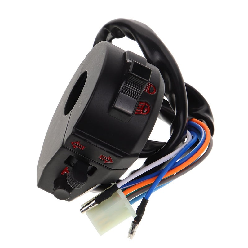 Universal Motorcycle Handlebar Switch Turn Signal Horn Light Control Black - Image 2