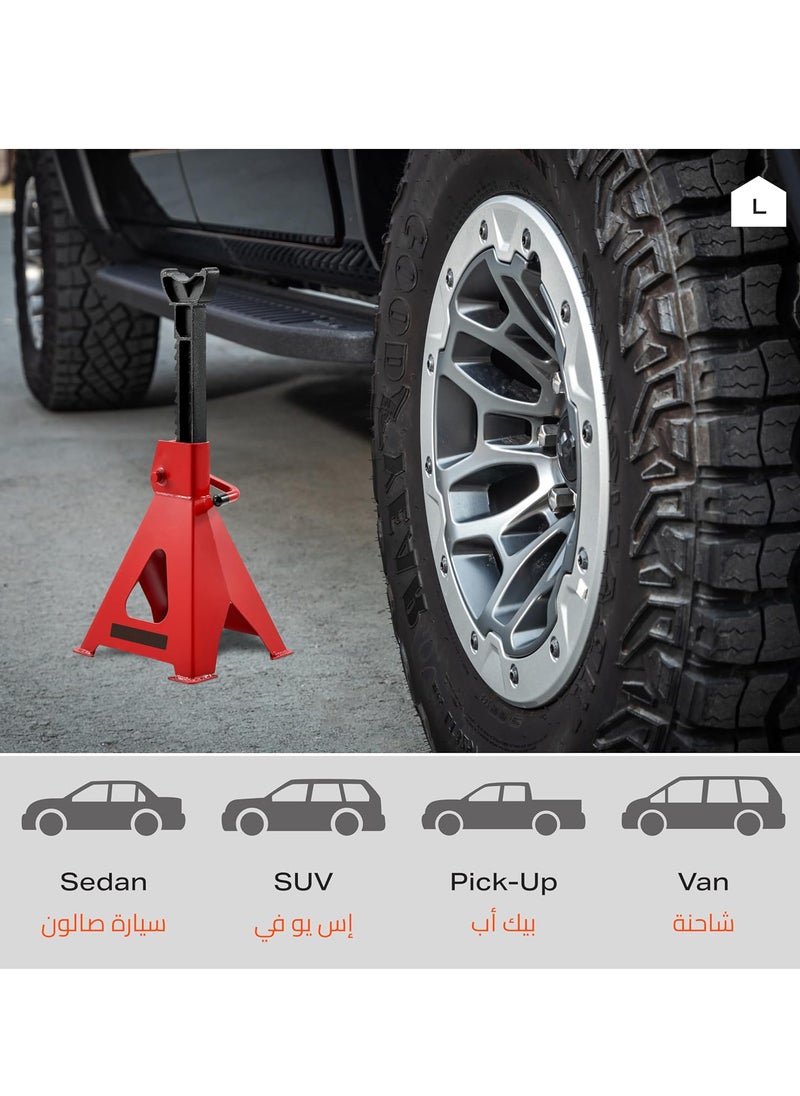 Relex Jack Stand 3 Ton-2 Piece 2.5kg- Heavy-Duty Easy to Use Automotive Lifting Stands with Adjustable Height and Ratchet Mechanism Ideal for Vehicle Maintenance Tire Changing and Undercarriage Work  - Image 5