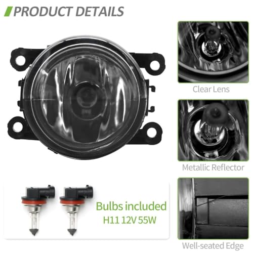 LEAVAN Fog Lights Compatible with 2011-2014 ford Explorer/2008-2014 Ford Focus/2006-2014 Ford Mustang/2005-2011 Ranger(STX)/10-14 RDX/2010-2012 Subaru Outback&Legacy, Fog Lamp Replacement - Image 2