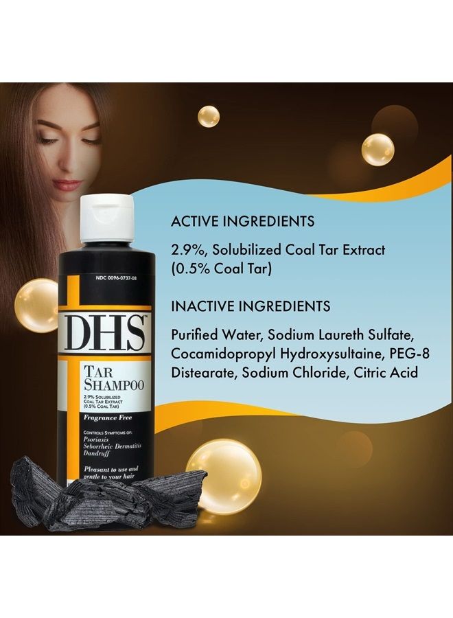 DHS Person & Covey, Inc Coal Tar Shampoo - Anti Dandruff Shampoo for Men & Women, Psoriasis Shampoo & Dandruff Hair Care for Itchy Scalp, Unscented Seborrheic Dermatitis Shampoo - 8 Fl Oz, Pack of 3 - Image 4