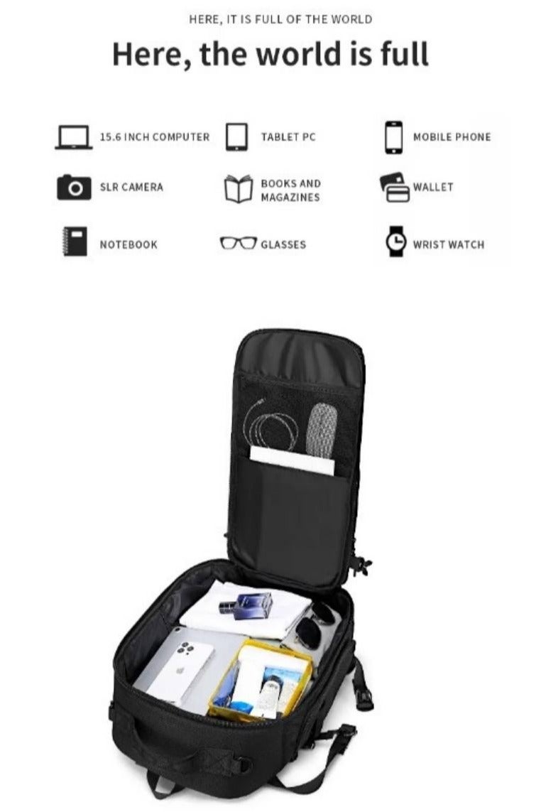 أوزوكو حقيبة ظهر OZUKO 9590L للأعمال – مقاومة للسرقة، خفيفة الوزن، مقاومة للماء، باللون الأسود - Image 3