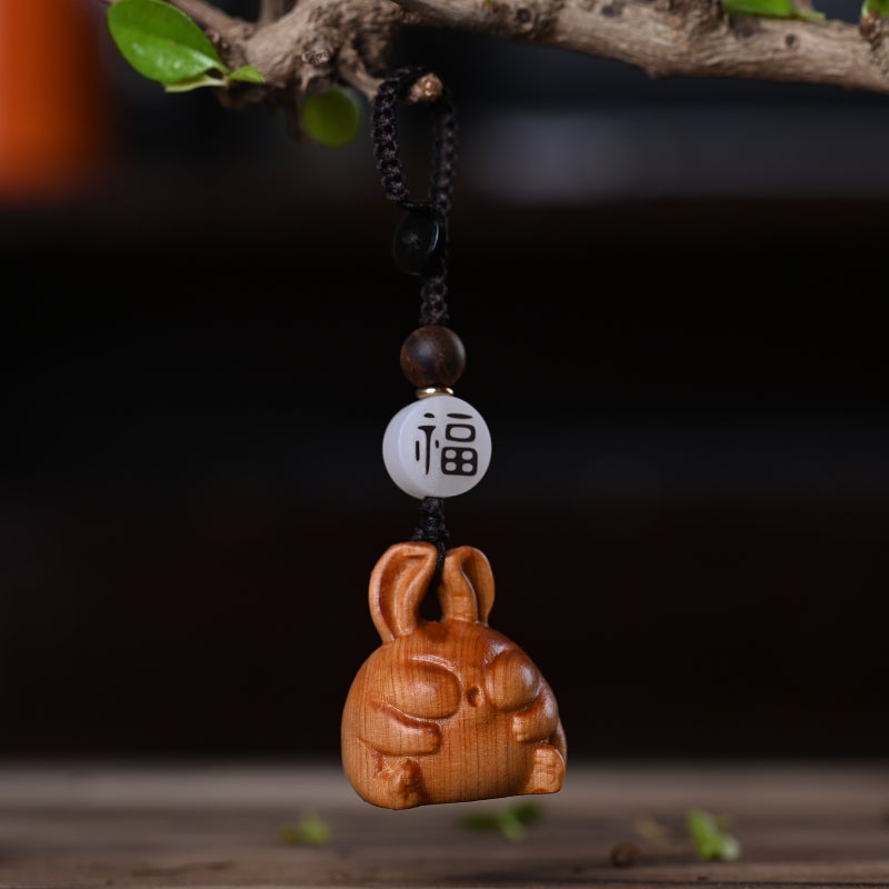 Thuja Zodiac Chinese Hundred Rosewood Car Keychain Cute Bag Mobile Phone Pendant Gift Pendant - Image 1