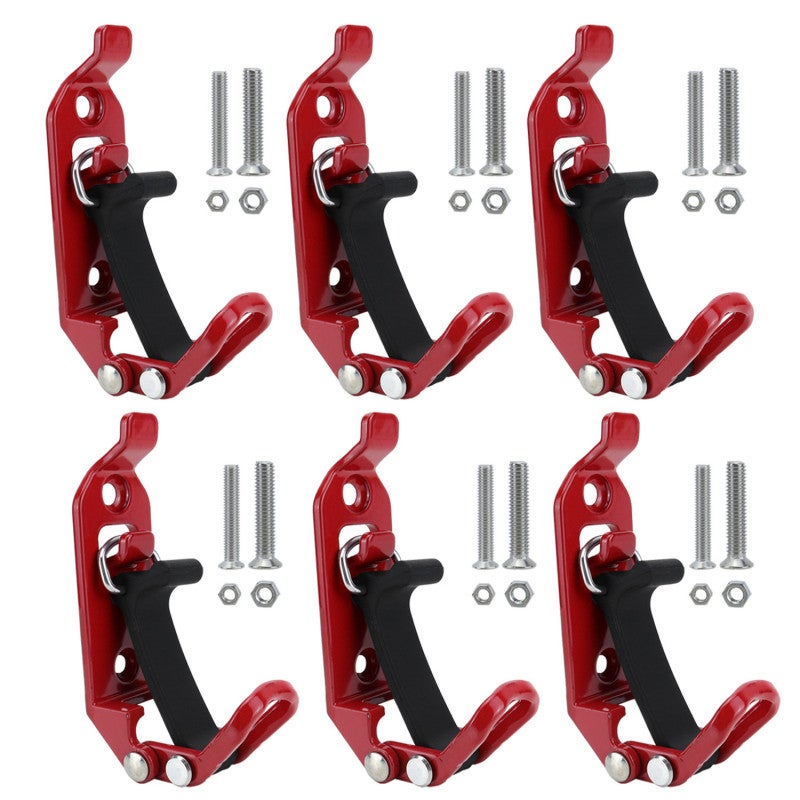 Zinc Alloy Clips 6pcs Rust Resistant Strong Load-bearing - Anti-slip Thick Rubber Strap No Drill Mounting Clips for Self Driving Travel Camping Outdoor Gear Roof Rack