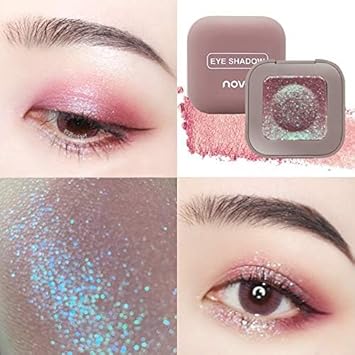 LuxoCare Single Nude Bright Shimmer Eyeshadow High Pigment Intense Monochrome Eye ShadowApply Makeup EasilyGlitter Pressed Powder Single Eyeshadow24 Hour Eye Makeup Longwear WaterproofBlendable 02 - Image 2