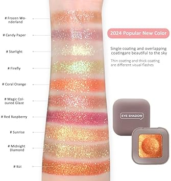 LuxoCare Single Nude Bright Shimmer Eyeshadow High Pigment Intense Monochrome Eye ShadowApply Makeup EasilyGlitter Pressed Powder Single Eyeshadow24 Hour Eye Makeup Longwear WaterproofBlendable 02 - Image 4