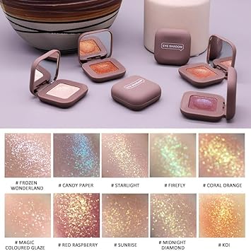 LuxoCare Single Nude Bright Shimmer Eyeshadow High Pigment Intense Monochrome Eye ShadowApply Makeup EasilyGlitter Pressed Powder Single Eyeshadow24 Hour Eye Makeup Longwear WaterproofBlendable 02 - Image 3