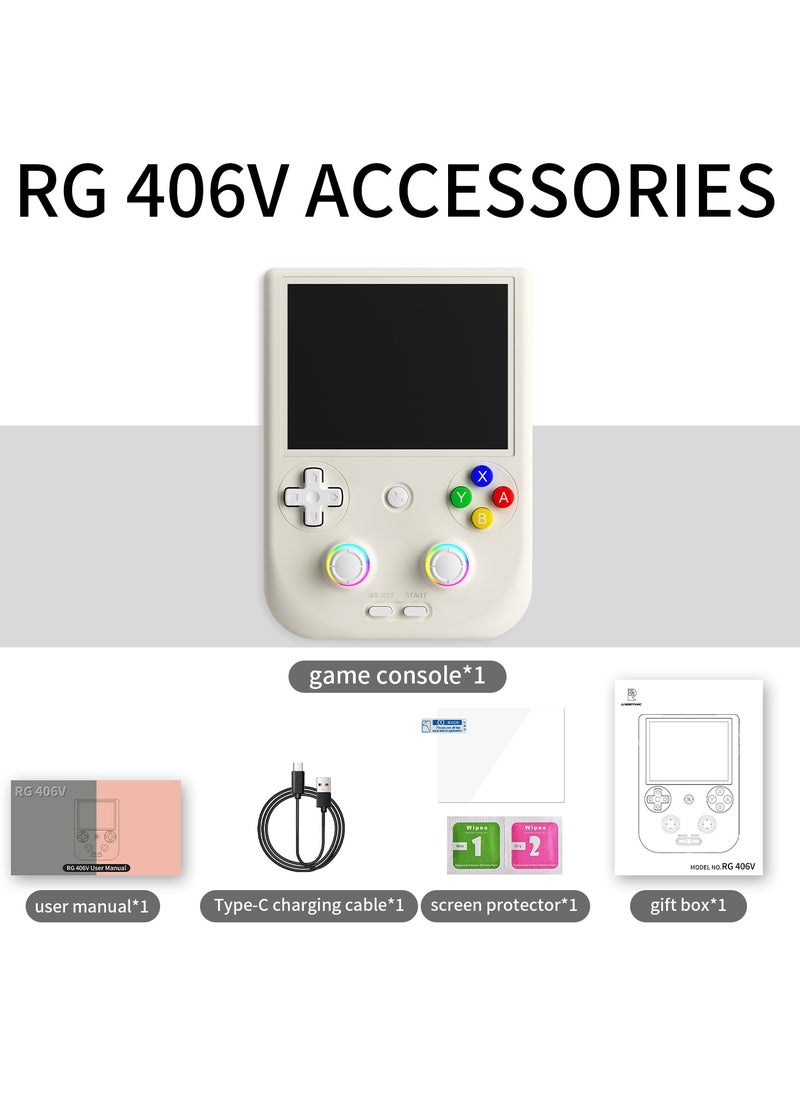 ANBERNIC RG406V Handheld Game Console Unisoc T820 Android 13 4-inch IPS multi-touch screen 5500mAh 5G WIFI Bluetooth Retro Video Players (White 128G) - pzsku/Z161E55984D2183026027Z/45/_/1726972180/69b6c831-418f-4520-a155-99e409264f9b