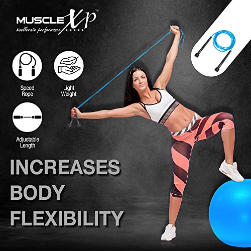 MuscleXP Skipping Rope (Jumping Rope) for Men, Women & Children, Tangle Free Jumping Rope for Kids (Blue/Black) - Image 5