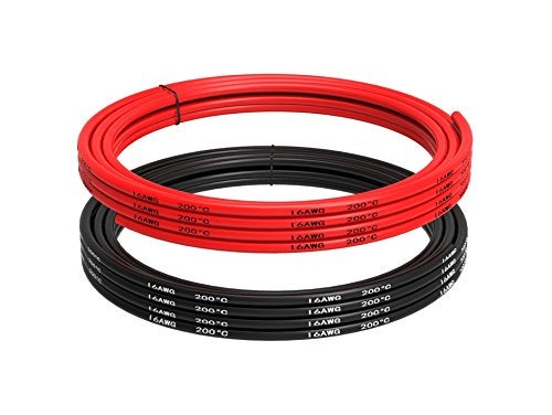 TUOFENG 16 AWG Electrical Wire 10 Feet 5 ft Black 5 ft Red 16 Gauge Silicone Wire Flexible High Temp Resistant - Image 1