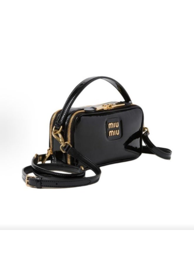 Miu Miu miu Leather and Patent Leather Shoulder Bag - Image 2