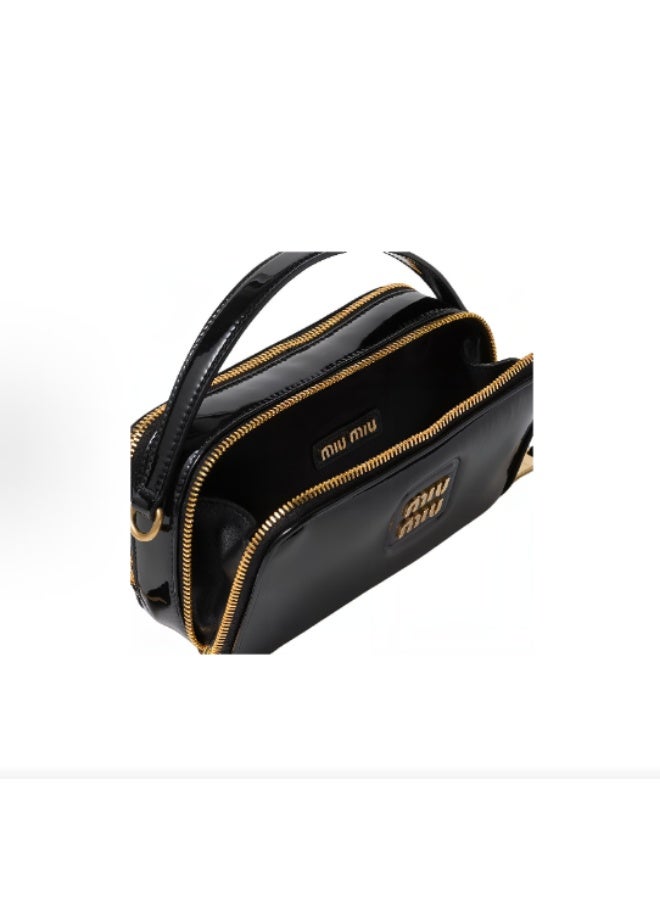 Miu Miu miu Leather and Patent Leather Shoulder Bag - Image 5