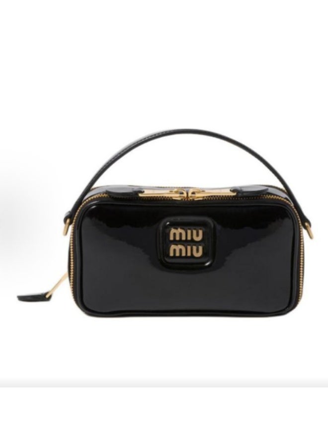 Miu Miu miu Leather and Patent Leather Shoulder Bag - Image 1