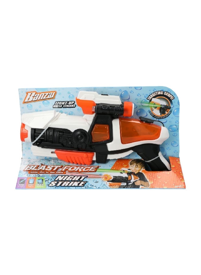Banzai Blast Force Night Strike Light Up Laser Stream Water Gun Multicolour 8.2 x 20.3 x 37.8 cm 50335 - Image 1