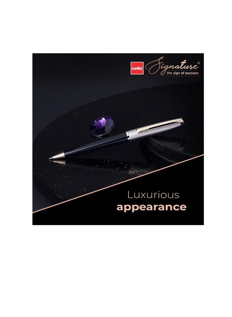Cello Cello Signature Moonlit Ball Pen Pack of 1 Premium Metal Ball Pen - Image 4