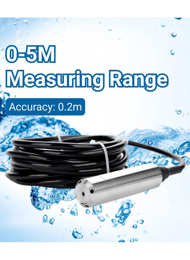 Jectse Submersible Level Sensor 4-20mA, Throw-In Type Liquid Level Sensor,24V DC Input Liquid Level Transmitter,0-5M Measuring Range  - Image 3