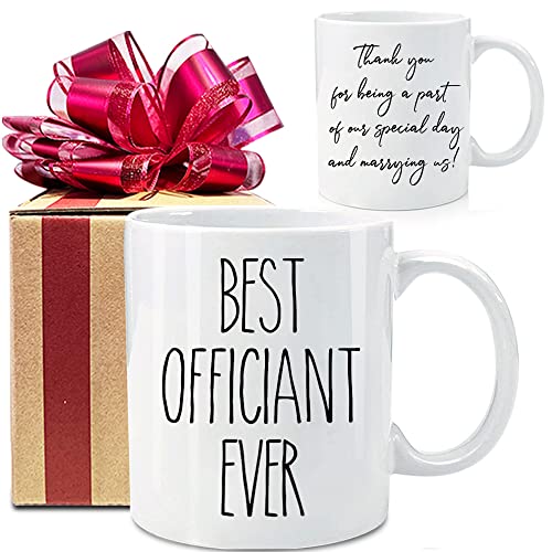 Dnuiyses Wedding Officiant Mug, Funny Wedding Registry Mugs, Best Officiants Ever Gift from Couple, Bride Groom Thank You Mug Gifts for Wedding Day, Bridesmaid Gifts, Just Married Gift for Newlywed - Image 1