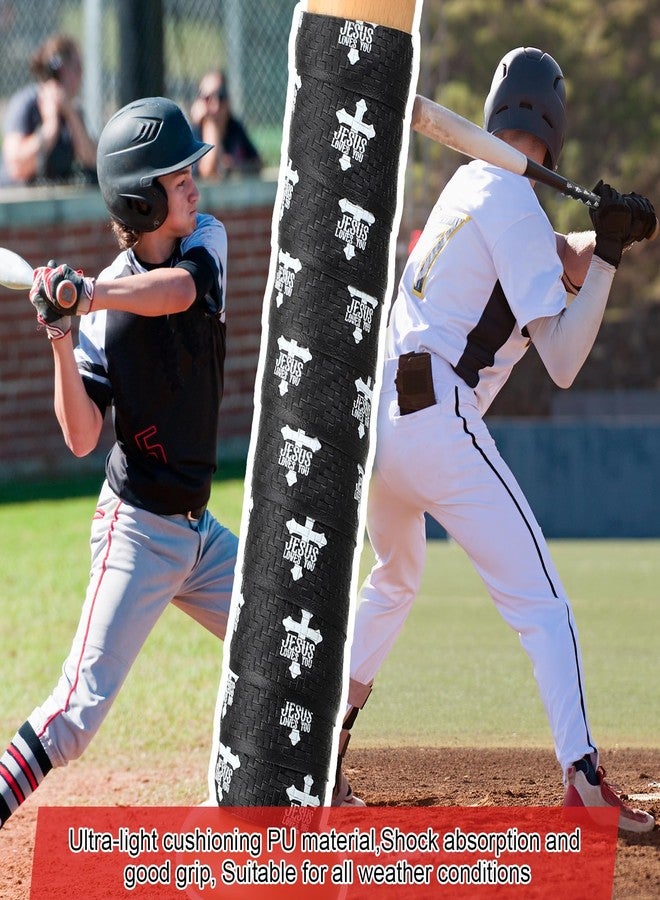 Arrowbash 6 Pcs Baseball Bat Grip Tapes Faith Cross 1.5mm Precut and Full Adhesive Christian Cross Softball Bat Tape Bulk Replacement Religious Non-Slip Thickness for Softball Sport Handles - Image 4